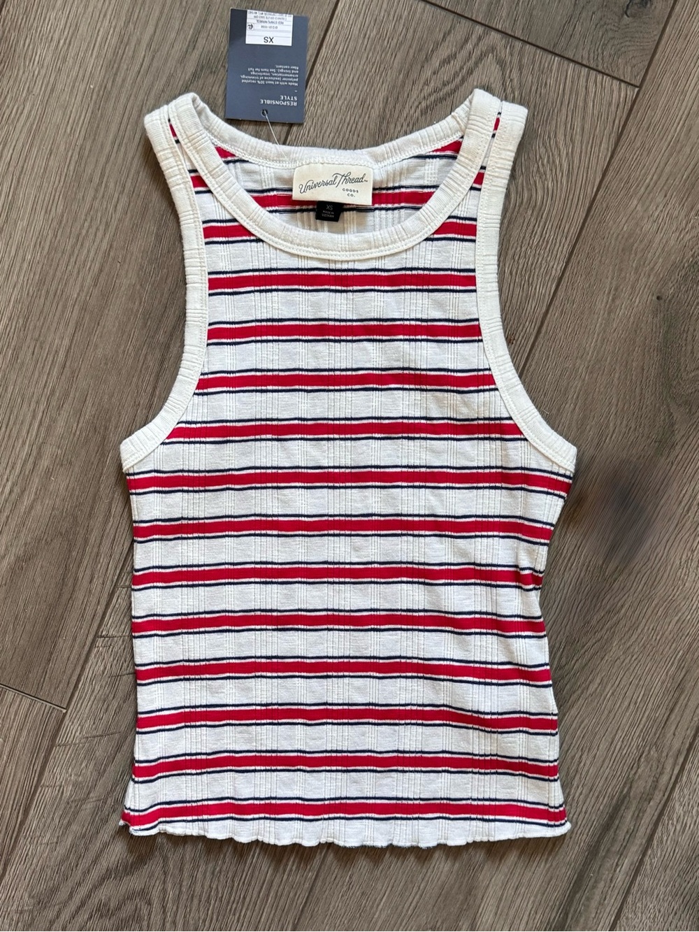 NWT Red white blue cropped ribbed tank - patriotic July 4th Universal Thread XS